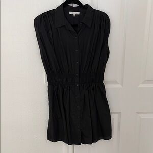 Button up Black Sleeveless dress